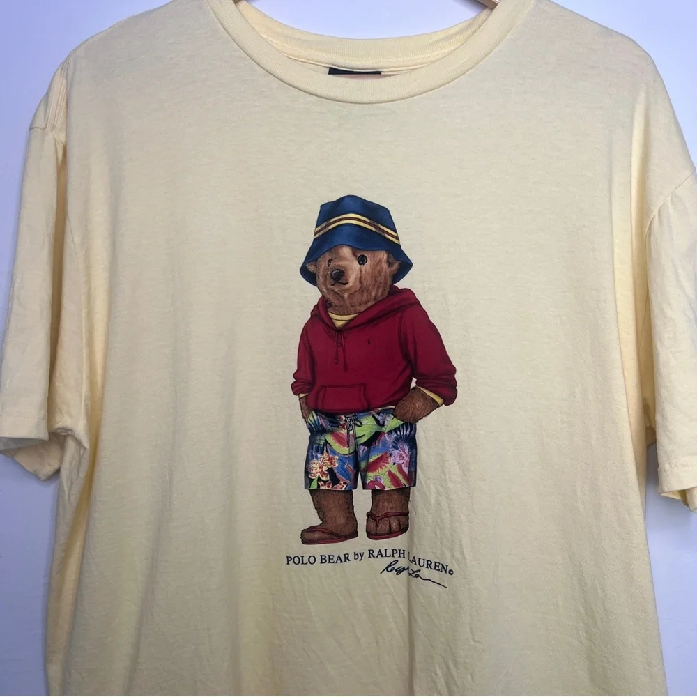 Vintage Polo Ralph Lauren Polo Bear T Shirt Summer Beach Bear Coastal